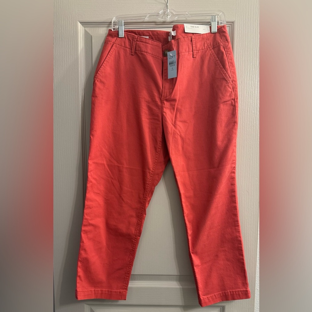 LOFT Women's Cropped Red Pants